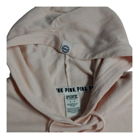 PINK Victoria's Secret Pullover Hoodie Womens Medium Pink Long Sleeve Sweatshirt - Picture 4 of 9